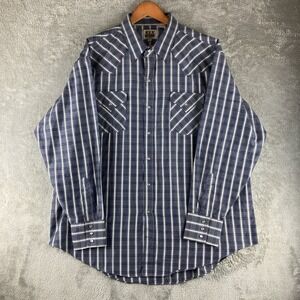 Ely Cattleman Western Shirt Mens XXL Plaid Pearl Snap Long Sleeve Rodeo Colorful
